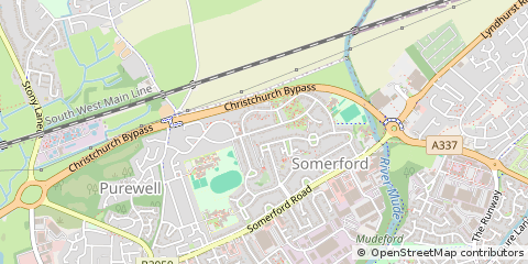 Map of Christchurch, Dorset