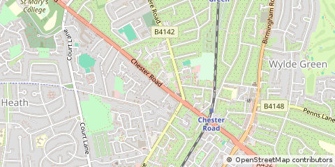 Map of Sutton Coldfield, West Midlands