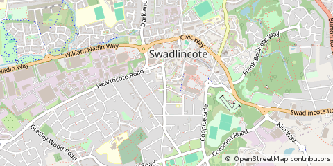 Map of Swadlincote, Derbyshire