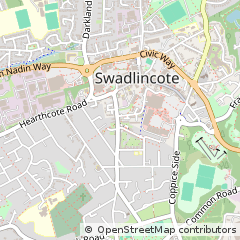 Map of Swadlincote, Derbyshire