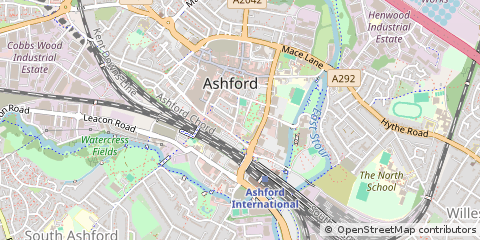 Map of Ashford, Kent