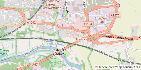 Map of Norwich, Norfolk