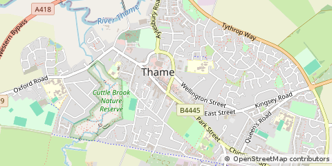 Map of Thame, Oxfordshire