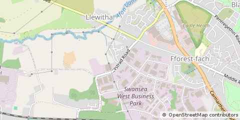 Map of Fforest-Fach, Swansea