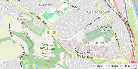 Map of Sunderland, Tyne & Wear