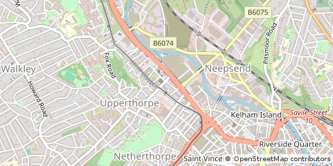 Map of Sheffield, South Yorkshire