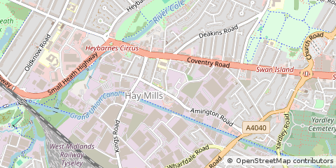 Map of Birmingham, West Midlands