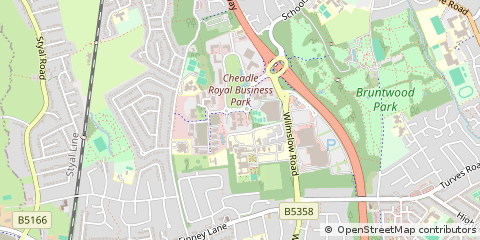Map of Cheadle, Cheshire