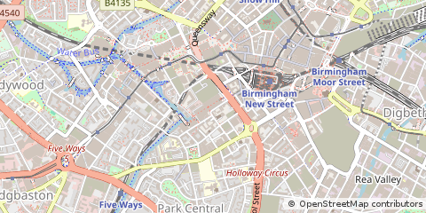 Map of Birmingham, West Midlands