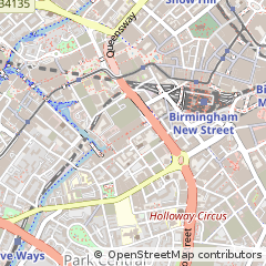 Map of Birmingham, West Midlands