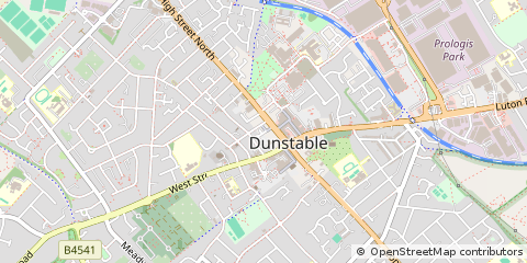 Map of Dunstable, Bedfordshire