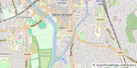 Map of Worcester, Worcestershire