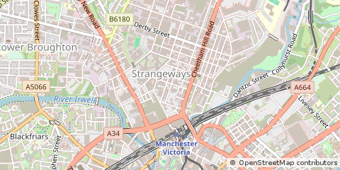 Map of Manchester, Lancashire