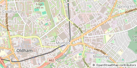 Map of Oldham, Lancashire
