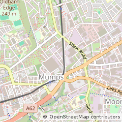 Map of Oldham, Lancashire