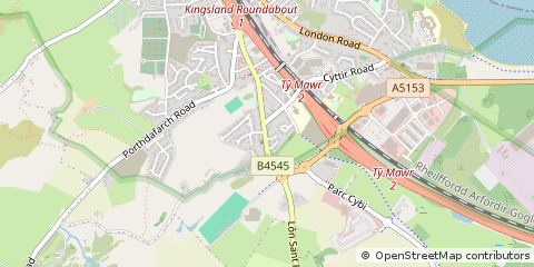 Map of Holyhead, Gwynedd