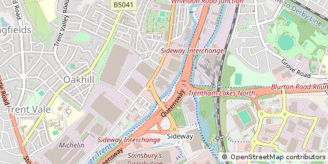 Map of Stoke on Trent, Staffordshire