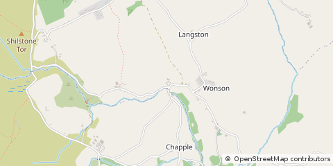Map of Okehampton, Devon