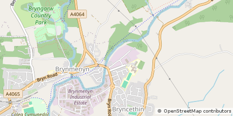 Map of Brynmenyn, Bridgend