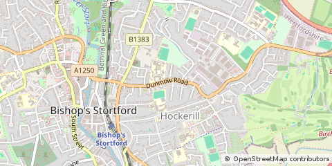 Map of Bishops Stortford, Hertfordshire