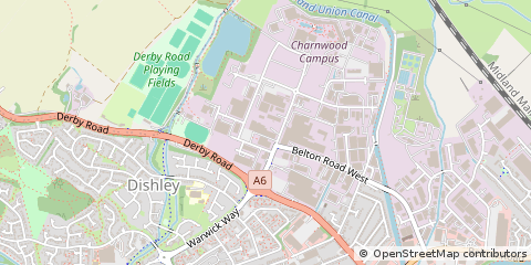 Map of Loughborough, Leicestershire