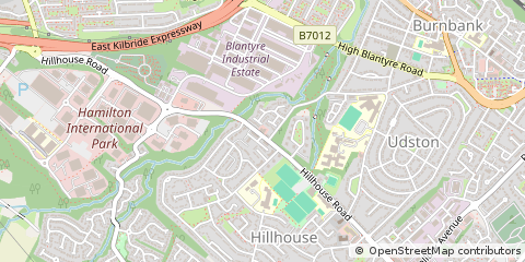 Map of Hamilton, South Lanarkshire