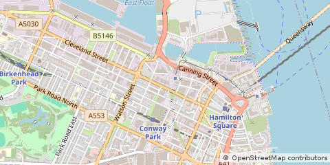 Map of Birkenhead, Merseyside