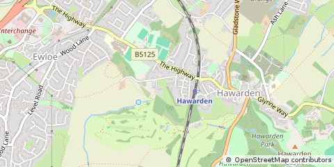 Map of Hawarden, Deeside