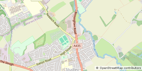 Map of Studley, Warwickshire