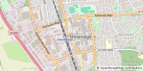 Map of Stevenage, Hertfordshire