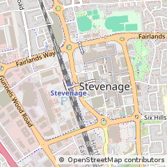 Map of Stevenage, Hertfordshire