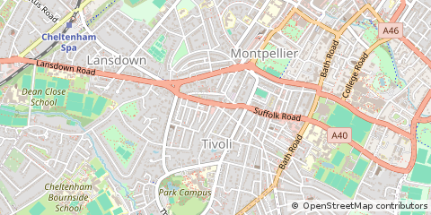 Map of Cheltenham, Gloucestershire