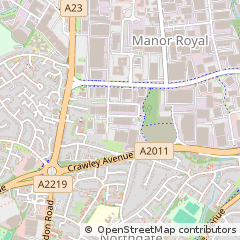 Map of Crawley, West Sussex