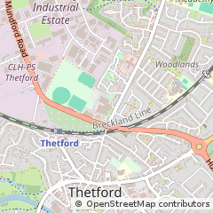 Map of Thetford, Norfolk