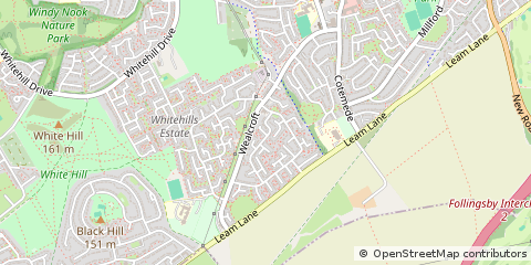 Map of Gateshead, Tyne & Wear