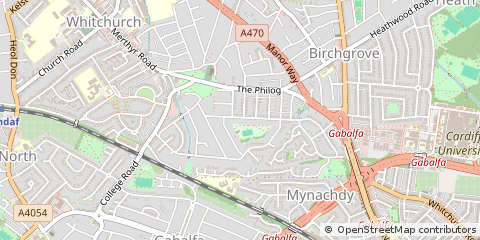 Map of Caerdydd, Cymru