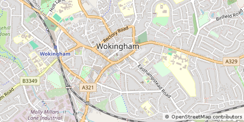 Map of Wokingham, Berkshire
