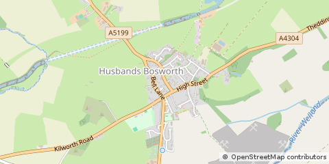 Map of Lutterworth, Leicestershire