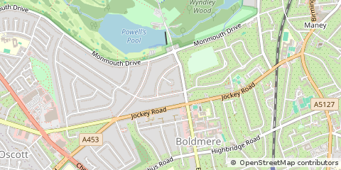 Map of Sutton Coldfield, West Midlands