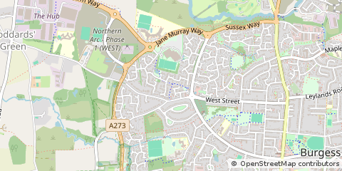 Map of Burgess Hill, West Sussex