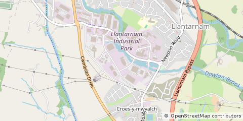 Map of Cwmbran, Gwent