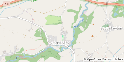 Map of Okehampton, Devon