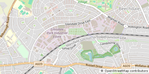Map of Nottingham, Nottinghamshire