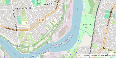 Map of Riverside, Newcastle Upon Tyne, Tyne and Wear
