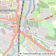 Map of Chesterfield, Derbyshire