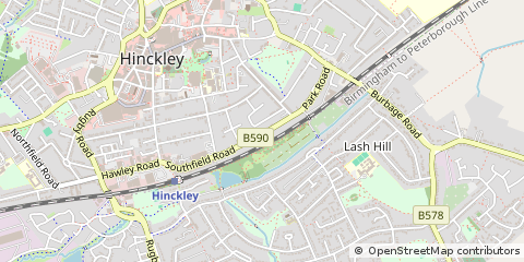 Map of Hinckley, Leicestershire