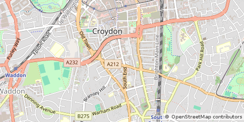 Map of Croydon, Surrey