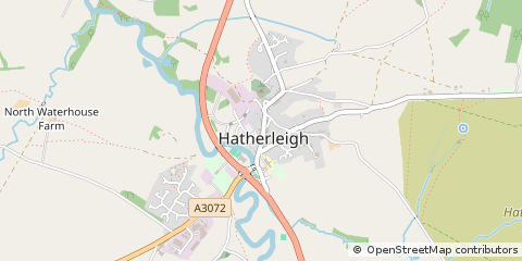 Map of Hatherleigh, Devon