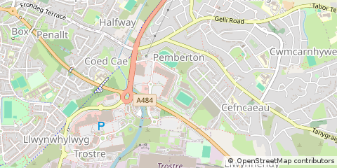 Map of Llanelli, Carmarthenshire