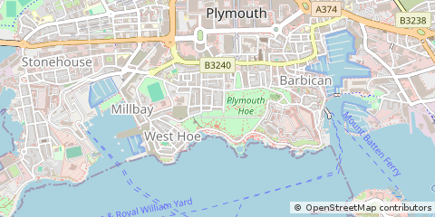 Map of Plymouth, Devon